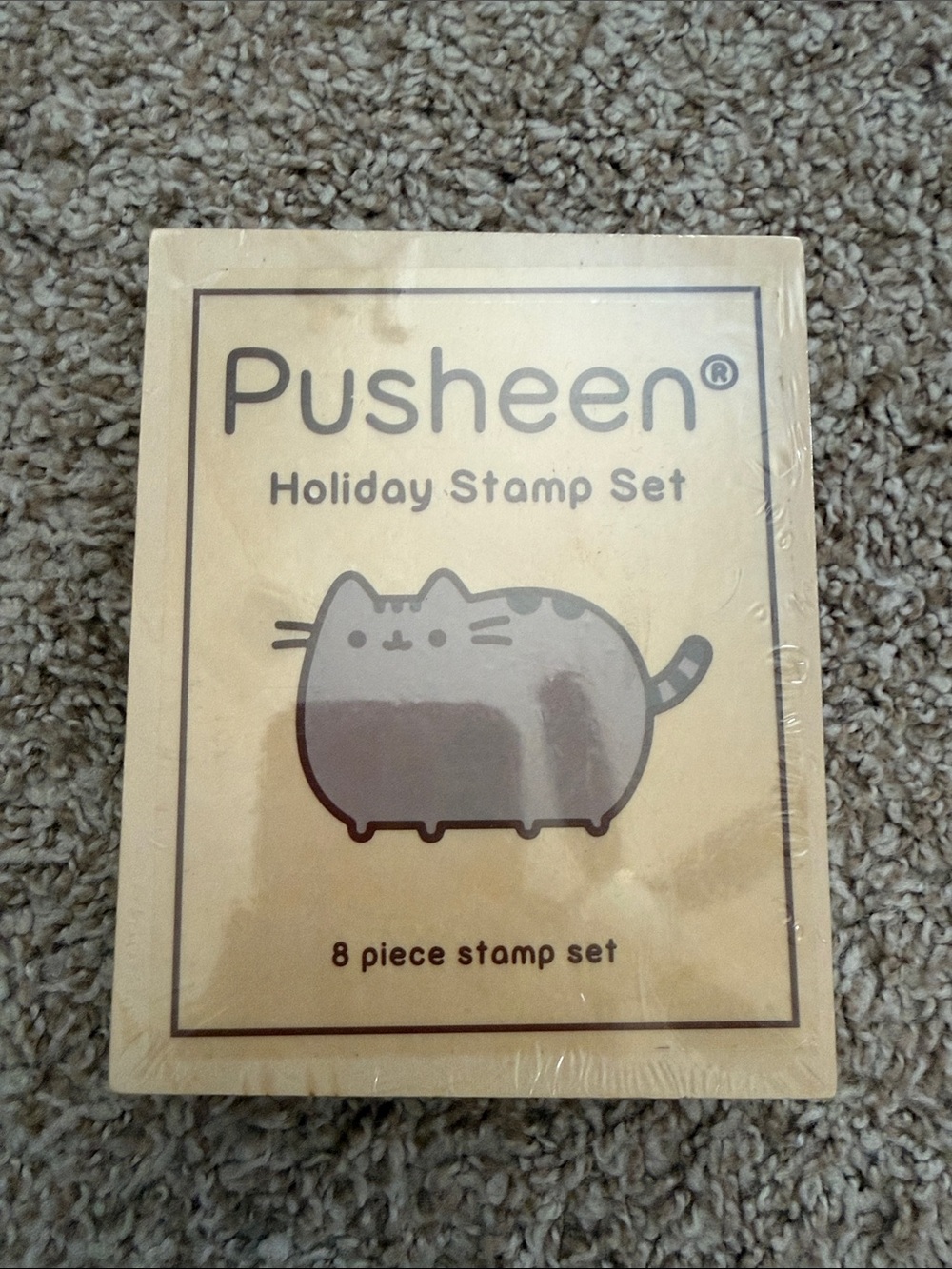 Pusheen Holiday Stamp Set - Cream and Gray